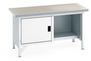 1500mm Wide Engineers Storage Benches with Cupboards & Drawers Bott Bench 1500Wx750Dx840mmH - 1 x Cupboard & Lino Top